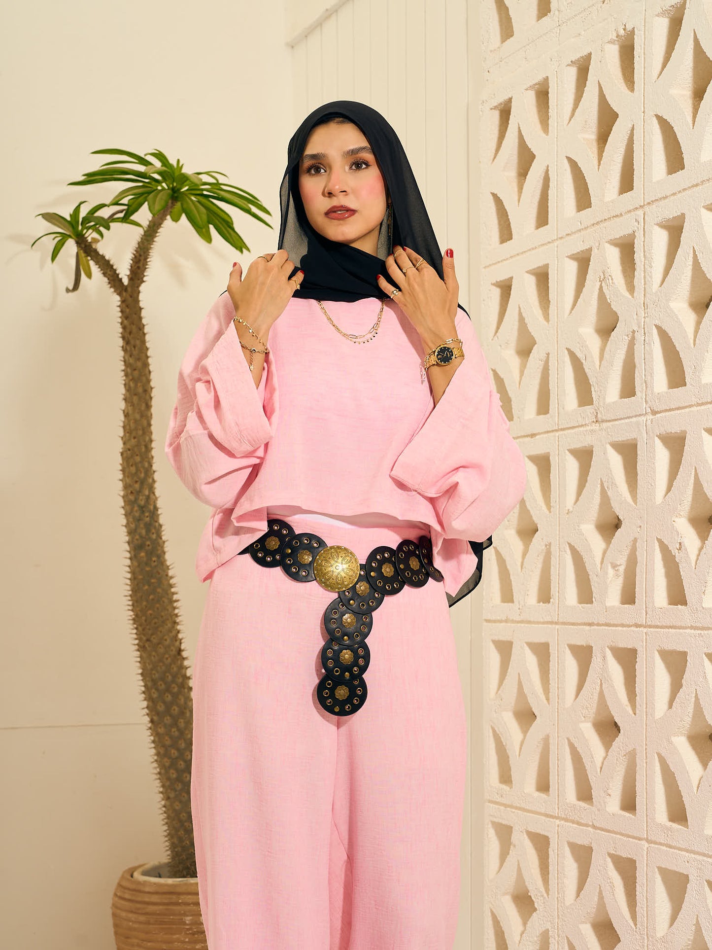 Ketan Wide Pants with cover - 3 pieces