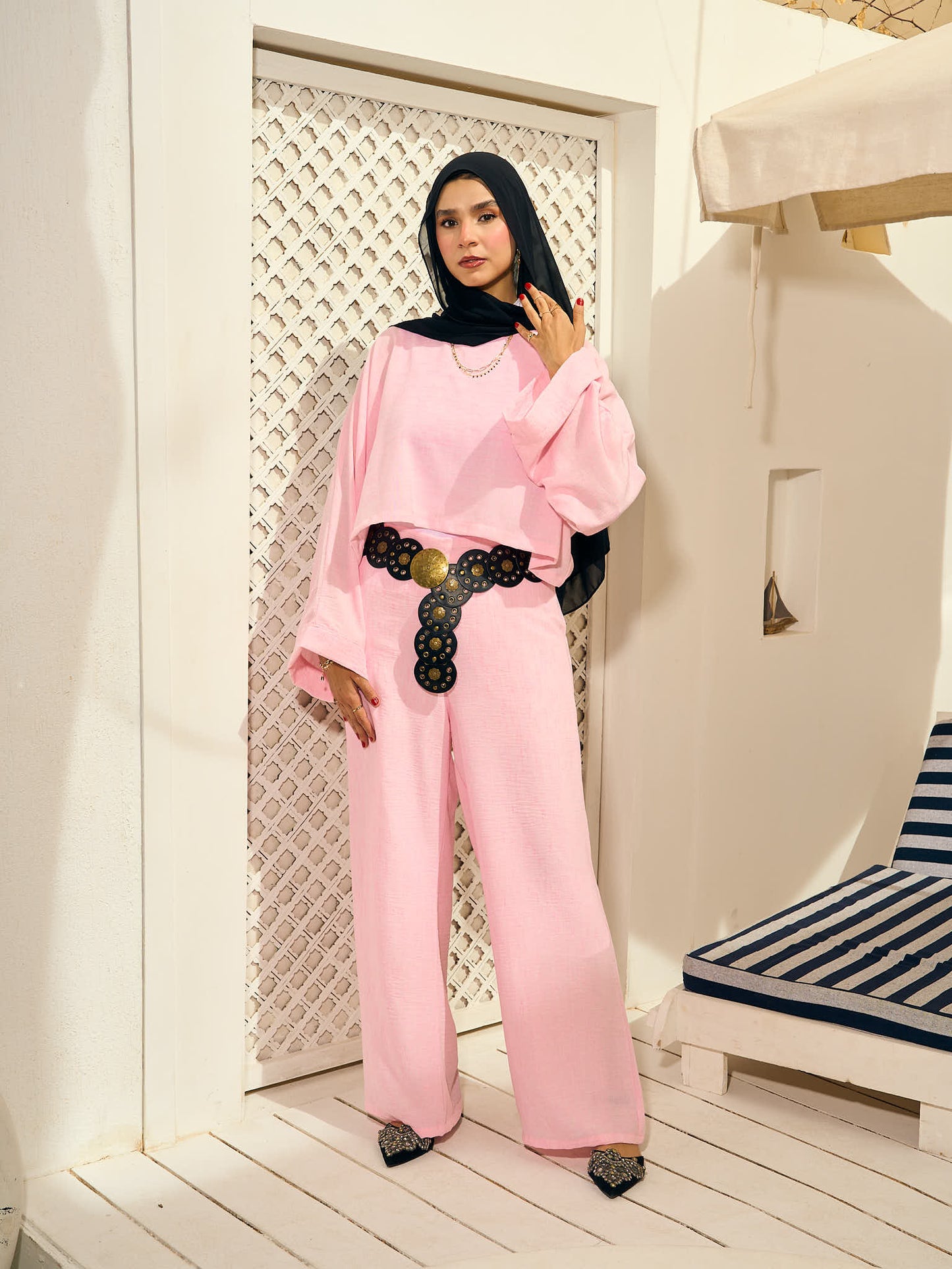 Ketan Wide Pants with cover - 3 pieces